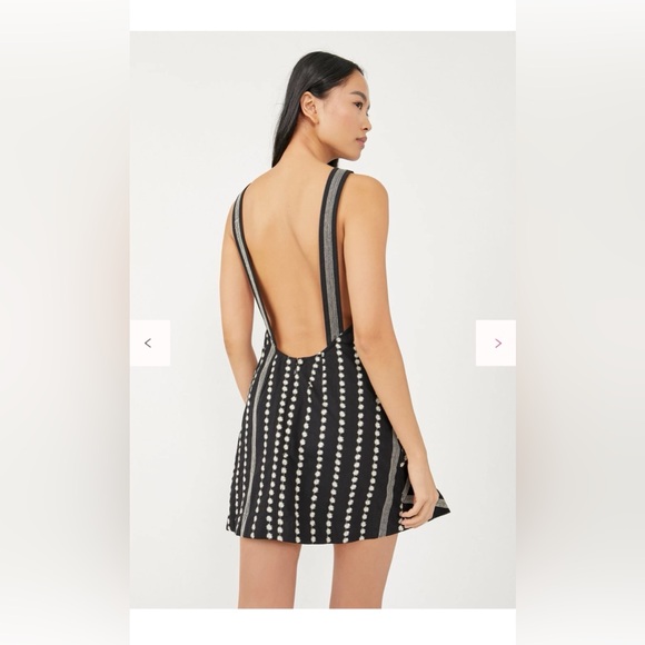 NWT Free People Juni Mini Dress Embroidered Striped Floral Halter size small - Picture 2 of 7